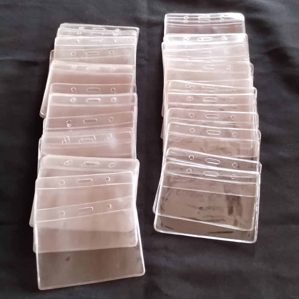 Plastic holders for name tags. Can be used with lanyards I have listed